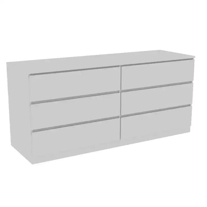 6-Drawer Dresser Chest with Open Top Shelf