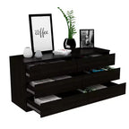 6-Drawer Dresser Chest with Open Top Shelf