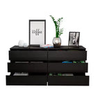 6-Drawer Dresser Chest with Open Top Shelf