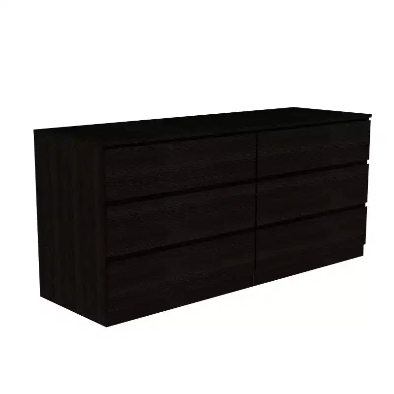 6-Drawer Dresser Chest with Open Top Shelf