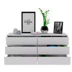6-Drawer Dresser Chest with Open Top Shelf