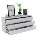 6-Drawer Dresser Chest with Open Top Shelf