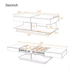 Adjustable Lift-Top Coffee Table with Hidden Storage and LED Lighting