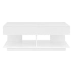 Adjustable Lift-Top Coffee Table with Hidden Storage and LED Lighting