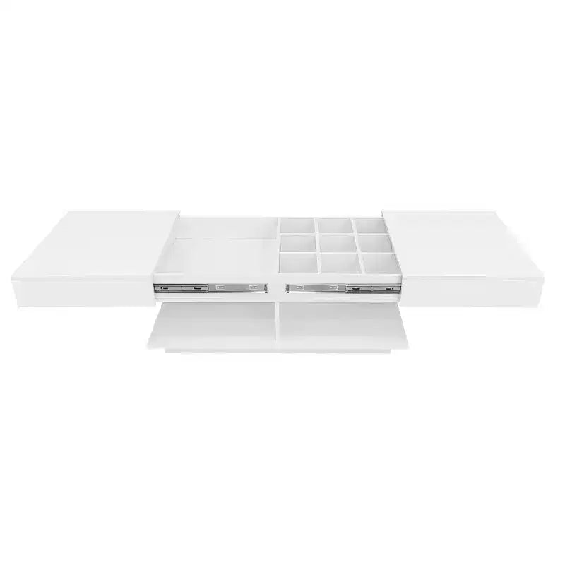 Adjustable Lift-Top Coffee Table with Hidden Storage and LED Lighting