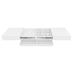 Adjustable Lift-Top Coffee Table with Hidden Storage and LED Lighting