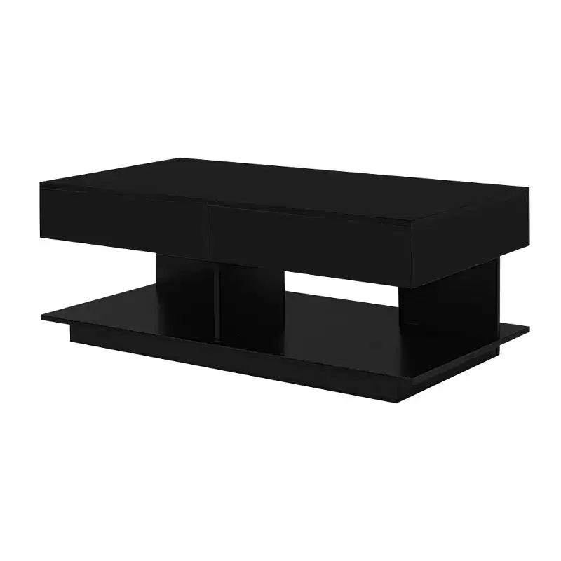 Adjustable Lift-Top Coffee Table with Hidden Storage and LED Lighting