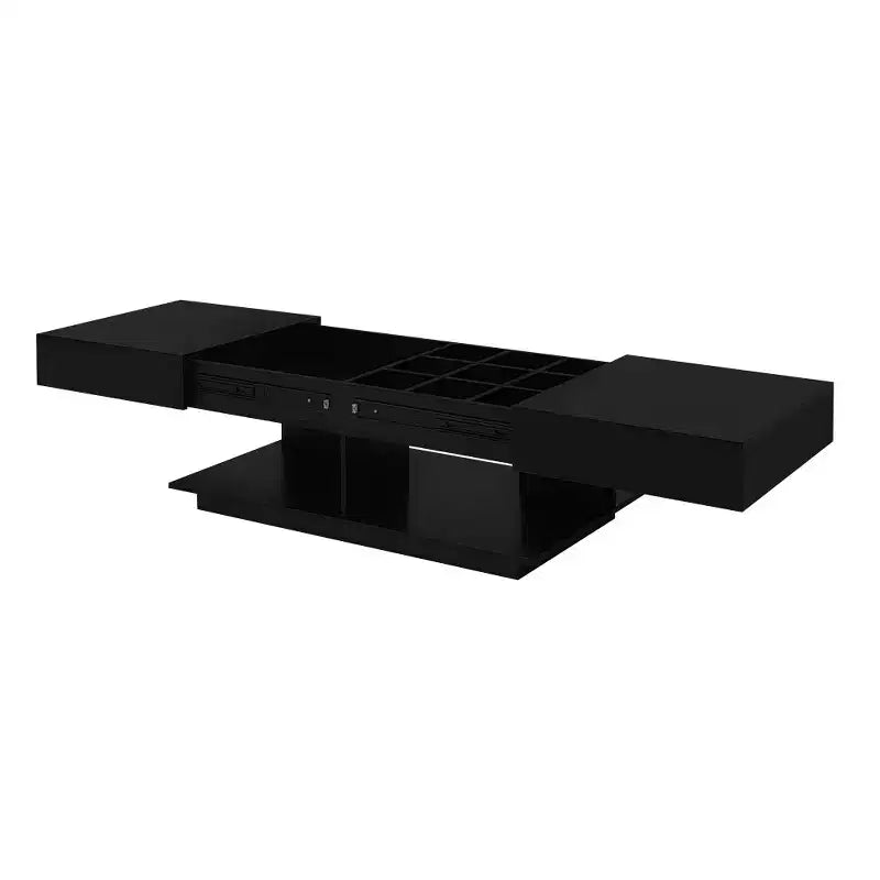 Adjustable Lift-Top Coffee Table with Hidden Storage and LED Lighting