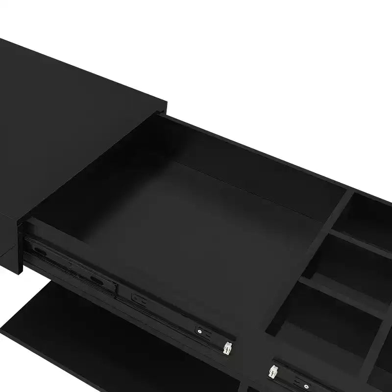 Adjustable Lift-Top Coffee Table with Hidden Storage and LED Lighting