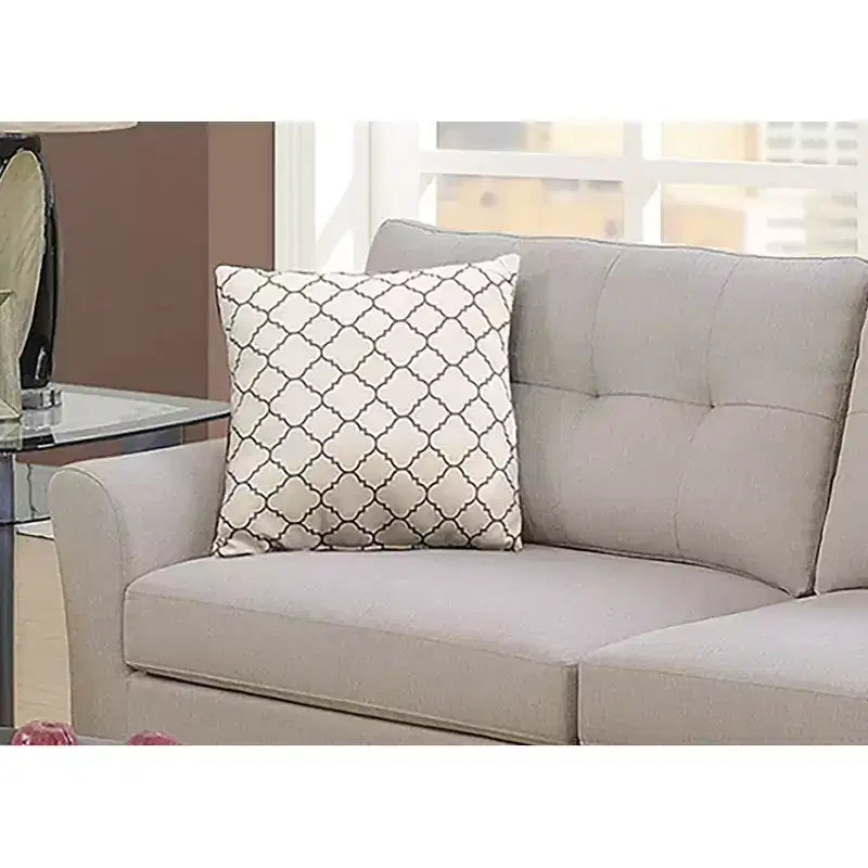 2-Piece Upholstered Sofa Set with Solid Wood Legs for Living Room