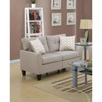 2-Piece Upholstered Sofa Set with Solid Wood Legs for Living Room
