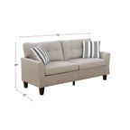 2-Piece Upholstered Sofa Set with Solid Wood Legs for Living Room