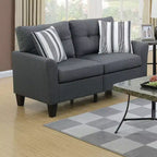 2-Piece Upholstered Sofa Set with Solid Wood Legs for Living Room