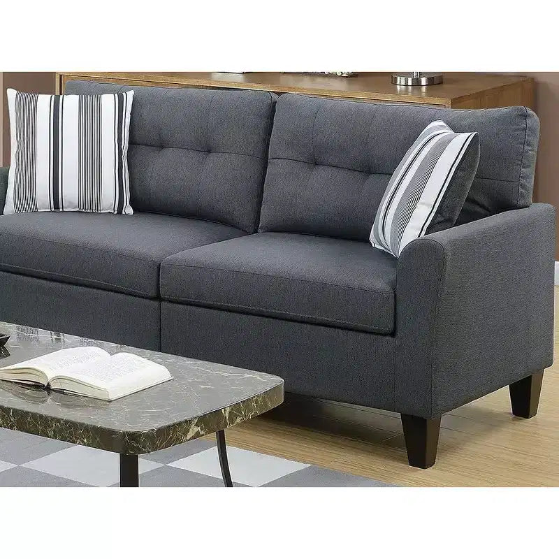 2-Piece Upholstered Sofa Set with Solid Wood Legs for Living Room