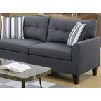 2-Piece Upholstered Sofa Set with Solid Wood Legs for Living Room