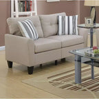 2-Piece Upholstered Sofa Set with Solid Wood Legs for Living Room