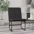 Lounge Chair - Black Faux Leather, Metal Frame, Armless Accent Chair