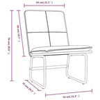 Lounge Chair - Black Faux Leather, Metal Frame, Armless Accent Chair