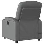 Grey Massage Recliner Chair with Faux Leather Upholstery