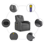 Grey Massage Recliner Chair with Faux Leather Upholstery