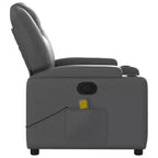 Grey Massage Recliner Chair with Faux Leather Upholstery