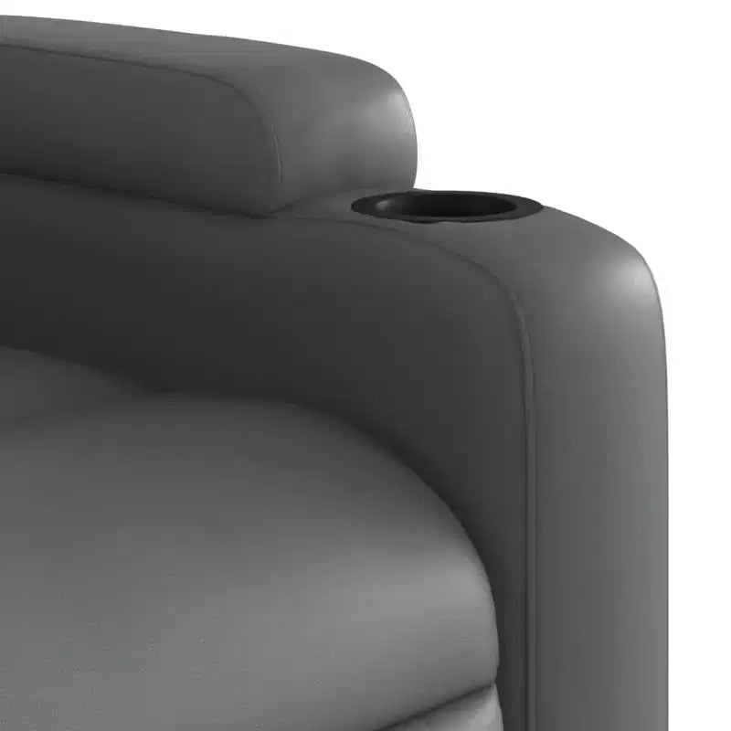 Grey Massage Recliner Chair with Faux Leather Upholstery