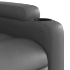 Grey Massage Recliner Chair with Faux Leather Upholstery