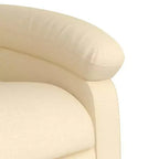 Electric Recliner Chair - Cream Fabric with Motorized Footrest and Side Pocket