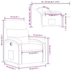 Electric Recliner Chair - Cream Fabric with Motorized Footrest and Side Pocket