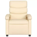 Electric Recliner Chair - Cream Fabric with Motorized Footrest and Side Pocket