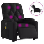 vidaXL Black Electric Massage Recliner Chair - Faux Leather, Motorized Adjusting Lounge Armchair with Vibration Massage, Cup Holders, Side Pocket