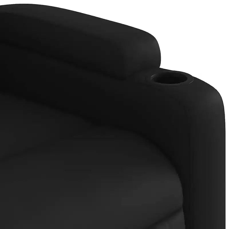 Black Electric Massage Recliner Chair - Faux Leather with Vibration Massage, Cup Holders and Side Pocket