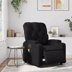 Black Electric Massage Recliner Chair - Faux Leather with Vibration Massage, Cup Holders and Side Pocket