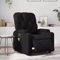 Black Electric Massage Recliner Chair - Faux Leather with Vibration Massage, Cup Holders and Side Pocket