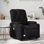 Black Electric Massage Recliner Chair - Faux Leather with Vibration Massage, Cup Holders and Side Pocket