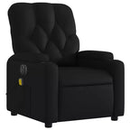 Black Electric Massage Recliner Chair - Faux Leather with Vibration Massage, Cup Holders and Side Pocket
