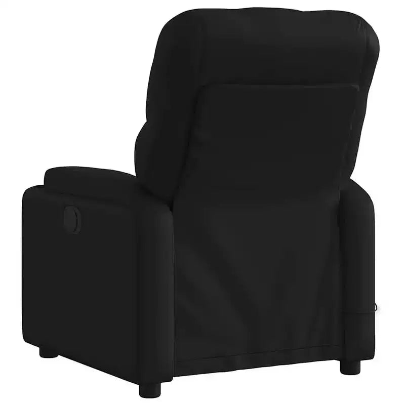 Black Electric Massage Recliner Chair - Faux Leather with Vibration Massage, Cup Holders and Side Pocket