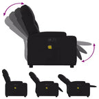 Black Electric Massage Recliner Chair - Faux Leather with Vibration Massage, Cup Holders and Side Pocket