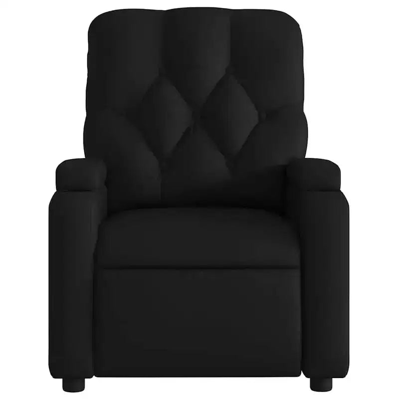 Black Electric Massage Recliner Chair - Faux Leather with Vibration Massage, Cup Holders and Side Pocket