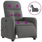 vidaXL Dark Gray Fabric Electric Massage Recliner Chair - Motorized Reclining Armchair with Vibration Massage, Comfortable Seating, and Sturdy Frame