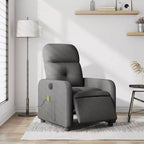Dark Gray Fabric Electric Massage Recliner Chair