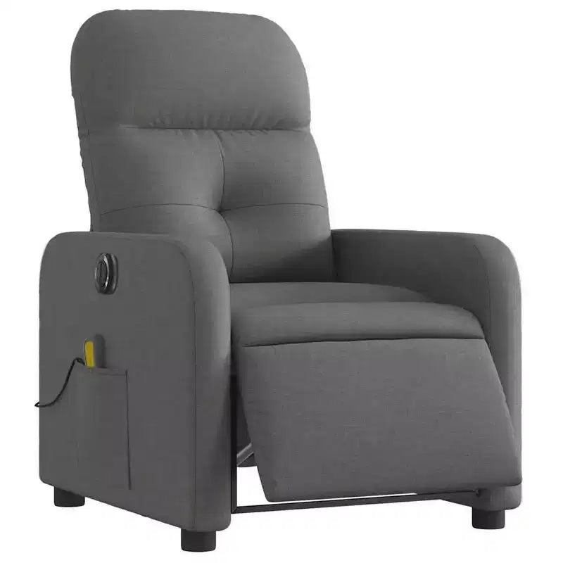 Dark Gray Fabric Electric Massage Recliner Chair