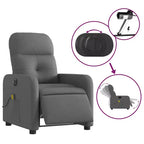 Dark Gray Fabric Electric Massage Recliner Chair