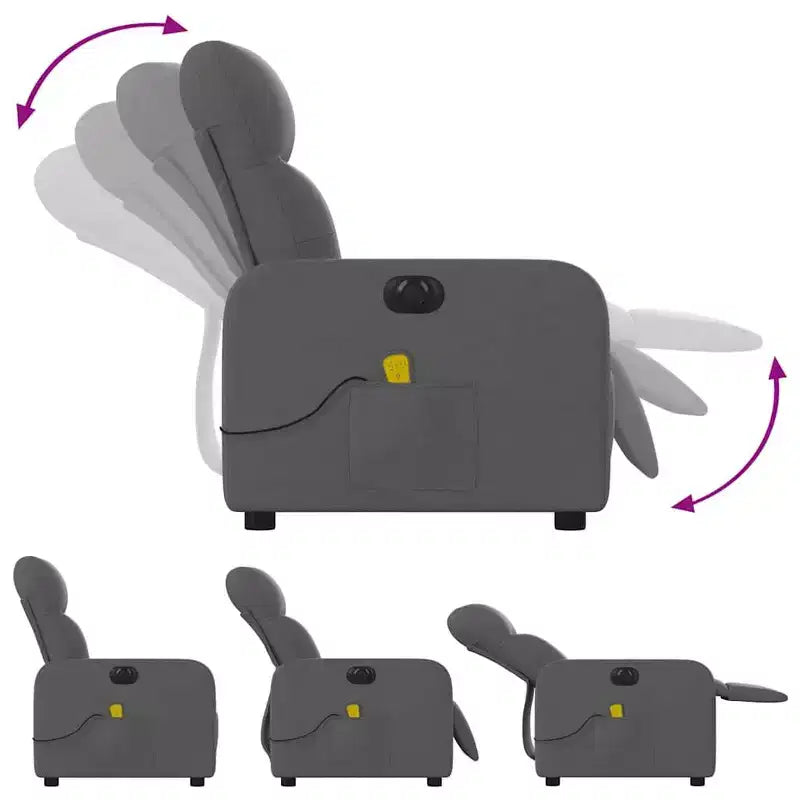 Dark Gray Fabric Electric Massage Recliner Chair