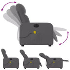 Dark Gray Fabric Electric Massage Recliner Chair
