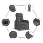 Dark Gray Fabric Electric Massage Recliner Chair