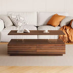 47.2" Rectangular LED Coffee Table with 2 Hidden Drawers and Touch Control