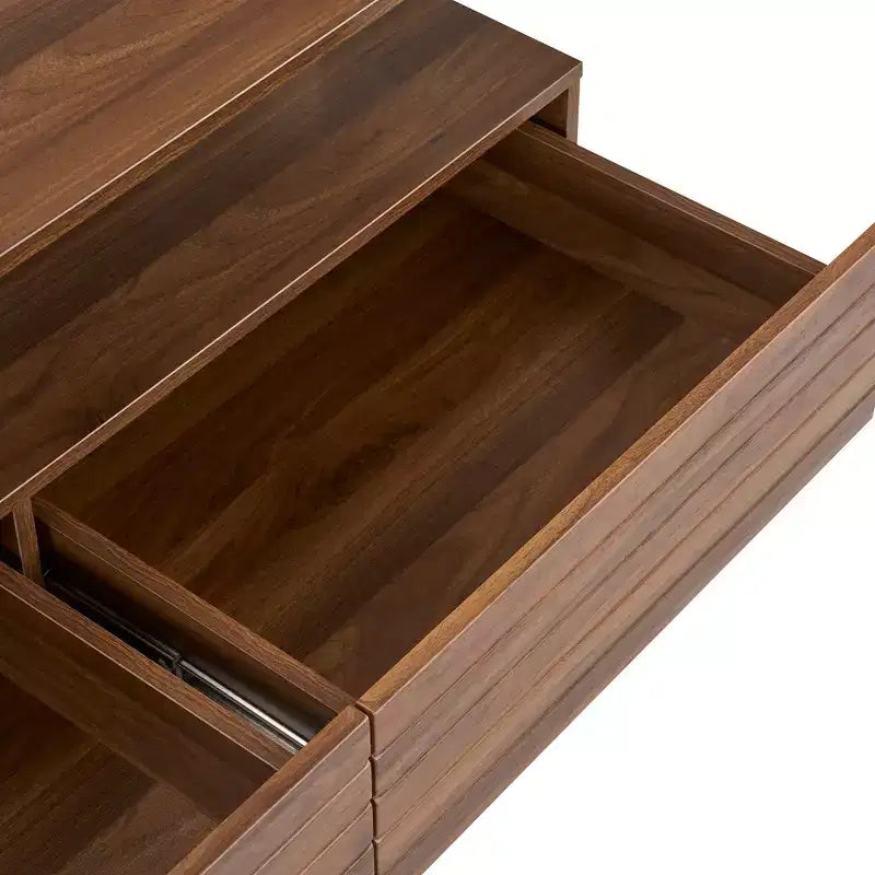 47.2" Rectangular LED Coffee Table with 2 Hidden Drawers and Touch Control