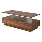 47.2" Rectangular LED Coffee Table with 2 Hidden Drawers and Touch Control