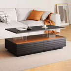 47.2" Rectangular LED Coffee Table with 2 Hidden Drawers and Touch Control
